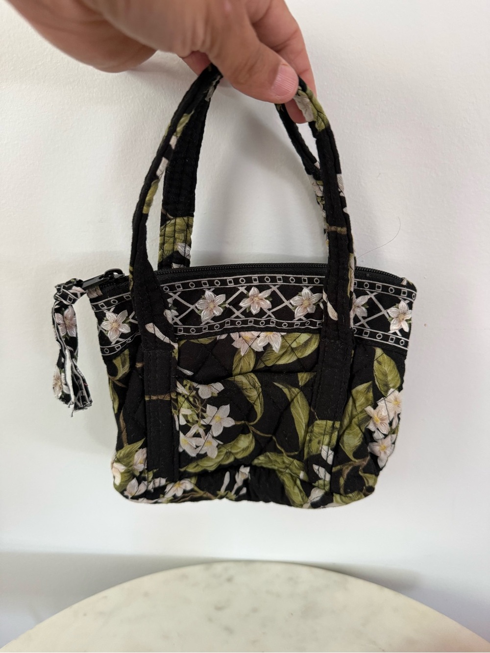Vera Bradley Bag Retired 2003 Jasmine Quilted Floral Zip Top Mini Tote Purse